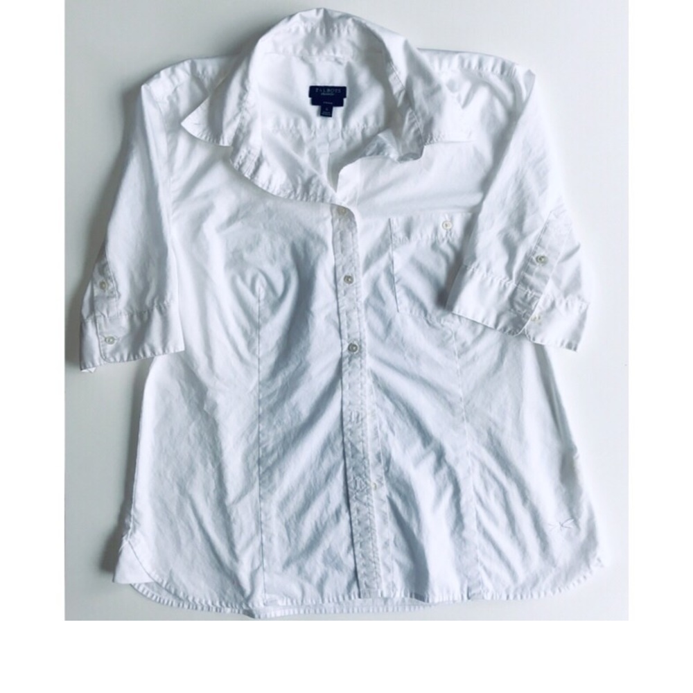 Talbots White 1/2 sleeve button down.